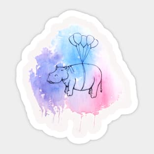 Helium Hippo Sticker